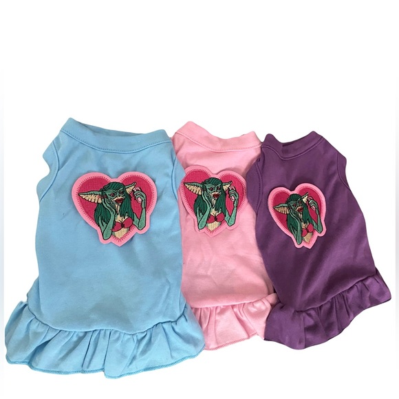 Gizmo gremlins movie pink heart dog small dress ruffle  80s pop - Picture 1 of 5